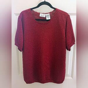 Kathie Lee Collection Deep Red Knit Blouse